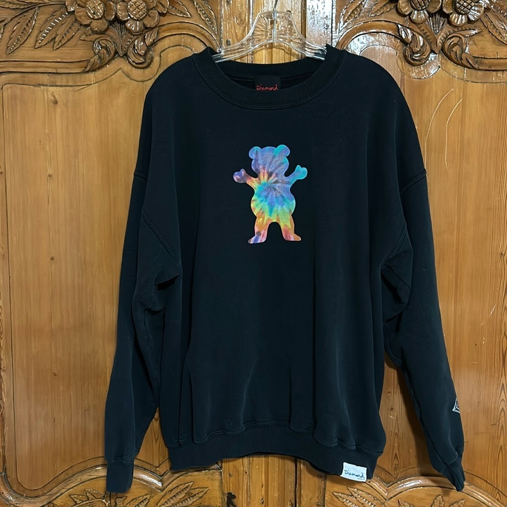 Diamond Supply Co Sweatshirt with Tie Dye Front Graphic. XL